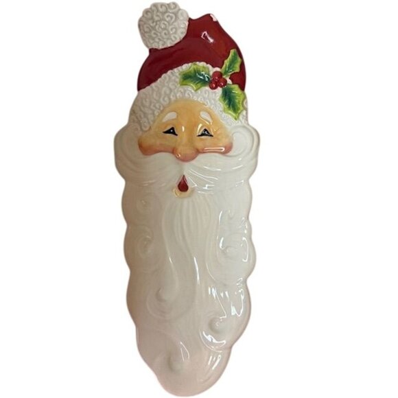 Vintage Fitz & Floyd Santa Claus Ceramic Platter Handcrafted Holiday Decor 16" - Picture 1 of 7